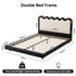 Artiss Double Floating Bed Frame RGB LED Lights USB-C Charging Wood Slats Black