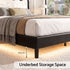 Artiss Double Floating Bed Frame RGB LED Lights USB-C Charging Wood Slats Black