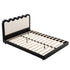 Artiss Queen Floating Bed Frame RGB LED Lights USB-C Charging Wooden Slats Black