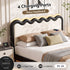Artiss Queen Floating Bed Frame RGB LED Lights USB-C Charging Wooden Slats Black