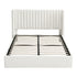 Queen Bed Frame with Gaslift Storage USB Type-C Charging Ports Velvet Upholstery White