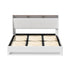 Bed Frame Gas Lift LED Beds Base Platform White PVC Leather Storage Headboard - King