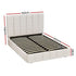 TETTE Double Bed Frame Gas Lift Storage Linen Beige