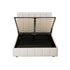 TETTE Double Bed Frame Gas Lift Storage Linen Beige