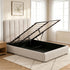 TETTE Queen Bed Frame Gas Lift Storage Linen Beige