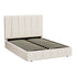 TETTE Queen Bed Frame Gas Lift Storage Linen Beige