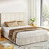 TETTE Queen Bed Frame Gas Lift Storage Linen Beige