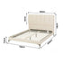 Double Bed Frame Upholstered Platform Bed with Tufted Headboard 300kg Support