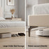 Double Bed Frame Upholstered Platform Bed with Tufted Headboard 300kg Support