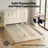 Double Bed Frame Upholstered Platform Bed with Tufted Headboard 300kg Support