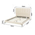 Queen Bed Frame Upholstered Platform Bed with Tufted Headboard 300kg Support