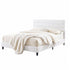 Queen Bed Frame with Storage Headboard Charging Ports Linen Beige