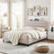 Artiss Queen Bed Frame with Storage Headboard Charging Ports Linen Beige