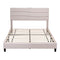 Queen Bed Frame with Storage Adjustable Headboard Platform Base Linen Fabric Charging Ports