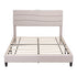 Queen Bed Frame with Storage Adjustable Headboard Platform Base Linen Fabric Charging Ports
