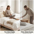 Queen Bed Frame with Storage Adjustable Headboard Platform Base Linen Fabric Charging Ports