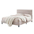Queen Bed Frame with Storage Adjustable Headboard Platform Base Linen Fabric Charging Ports