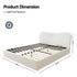 Queen Bed Frame with Gaslift Storage Wooden Platform Mattress Base Boucle Upholstered White