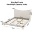 Artiss King Bed Frame with Curved Boucle Headboard, Pine Slat Base 300kg, Beige
