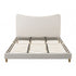 Artiss King Bed Frame with Curved Boucle Headboard, Pine Slat Base 300kg, Beige