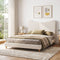 Queen Bed Frame with Boucle Headboard, Beige, 300kg Capacity