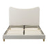 Queen Bed Frame with Boucle Headboard, Beige, 300kg Capacity