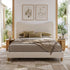 Queen Bed Frame with Boucle Headboard, Beige, 300kg Capacity