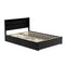 Artiss Bed Frame Double Size LED with 4 Drawers Black DUNN