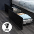 Artiss Bed Frame Double Size LED with 4 Drawers Black DUNN