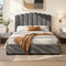 Bed Frame Double Size Velvet Grey FION