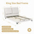 Artiss King Size Bed Frame with Adjustable Headboard, PU Leather