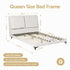 Artiss Queen Size Bed Frame with Adjustable Headboard, PU Leather