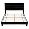 Double Bed Frame Upholstered Platform Base with Geometric Headboard Black Velvet