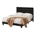 Double Bed Frame Upholstered Platform Base with Geometric Headboard Black Velvet