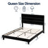 Queen Bed Frame Upholstered Platform Base with Geometric Headboard Black Velvet
