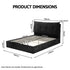 Queen Bed Frame with Horizontal Gas Lift Storage with LED Light USB Type-C Charging Station Black Velvet