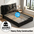 Queen Bed Frame with Horizontal Gas Lift Storage with LED Light USB Type-C Charging Station Black Velvet