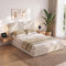 Artiss Double Bed Frame, 100cm Bouclé Headboard, USB-C Charging & Night Lights