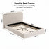 Artiss Double Bed Frame, 100cm Bouclé Headboard, USB-C Charging & Night Lights