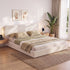 Artiss King Bed Frame with 100cm Bouclé Headboard, USB-C & Night Lights