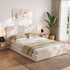 Artiss Queen Bed Frame, 100cm Bouclé Headboard, USB-C Charging & Night Lights