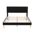 Double Bed Frame Upholstered Adjustable Headboard Mood Lighting Heavy Duty Black Velvet