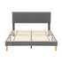 Queen Bed Frame Upholstered Adjustable Headboard Mood Lighting Heavy Duty Grey Velvet