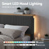 Queen Bed Frame Upholstered Adjustable Headboard Mood Lighting Heavy Duty Grey Velvet