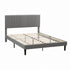 Double Bed Frame with Adjustable Headboard, Grey, 300kg Capacity