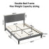 Double Bed Frame with Adjustable Headboard, Grey, 300kg Capacity