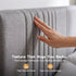 Double Bed Frame with Adjustable Headboard, Grey, 300kg Capacity