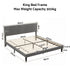 Artiss King Bed Frame with Adjustable Upholstered Headboard, Grey Linen, 300kg