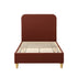 Artiss King Single Bed Frame with Headboard, Faux Linen Fabric Brown