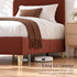 Artiss King Single Bed Frame with Headboard, Faux Linen Fabric Brown